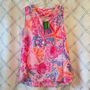 NWT Lilly Pulitzer 100% Silk Sleeveless Blouse